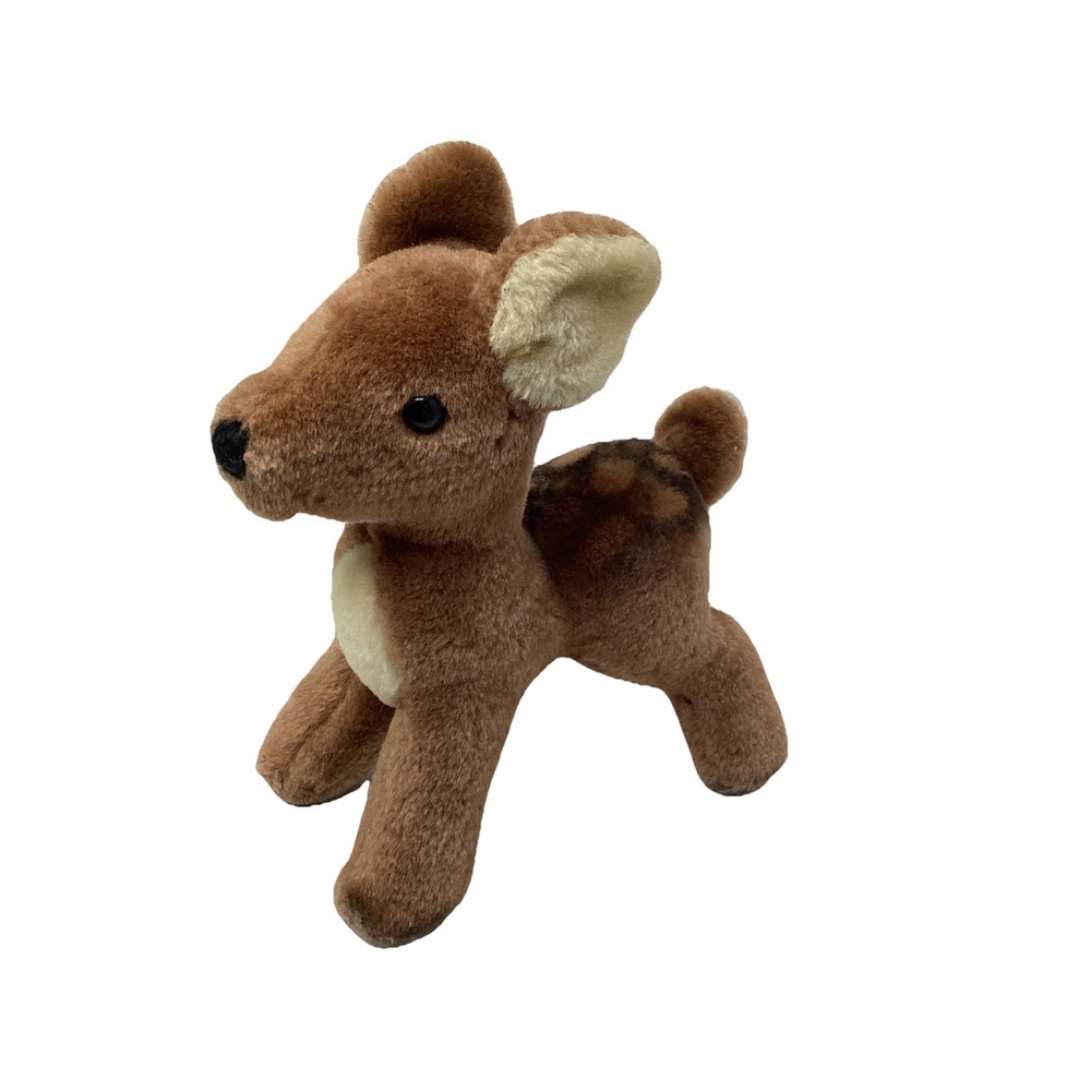 Dakin Plush Standing Deer Stuffed Animal Vintage 1984 Baby Spotted Brown 6"
